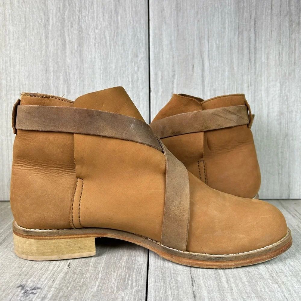 Free People Las Palmas Brown Leather Ankle Boots Shoes Women’s Size 7.5 EUR 38 - Picture 4 of 10